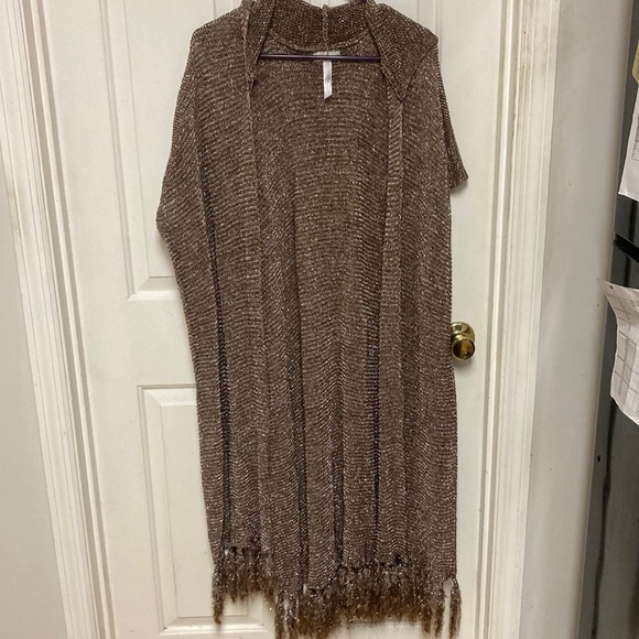 Free people Brownish Knit Sleeveless shawl
